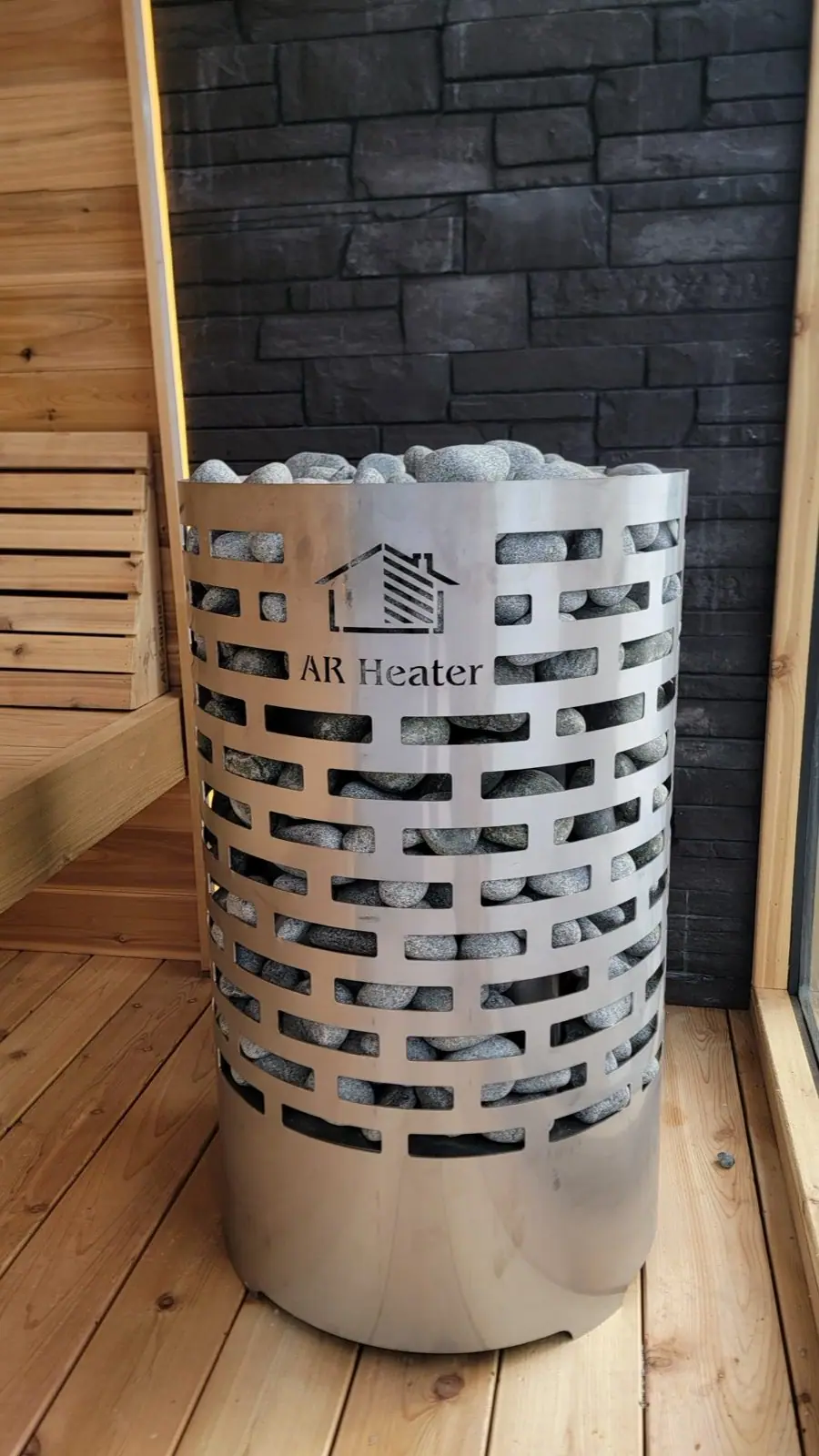 AR Heater in a cedar sauna